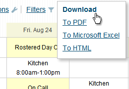 Exporting to PDF, XLS or HTML